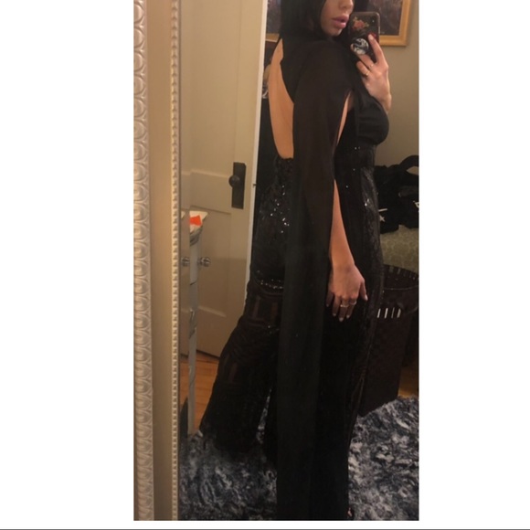 Sequin cape jumpsuit - Picture 3 of 4